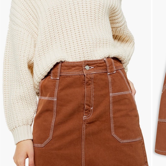 TopShop topstitch twill mini skirt - Picture 4 of 4